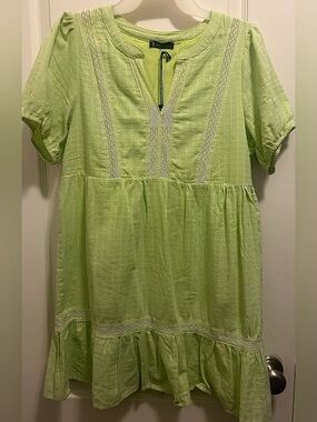 Brand new with tags Very J Light Green Lace Trim Babydoll Dress